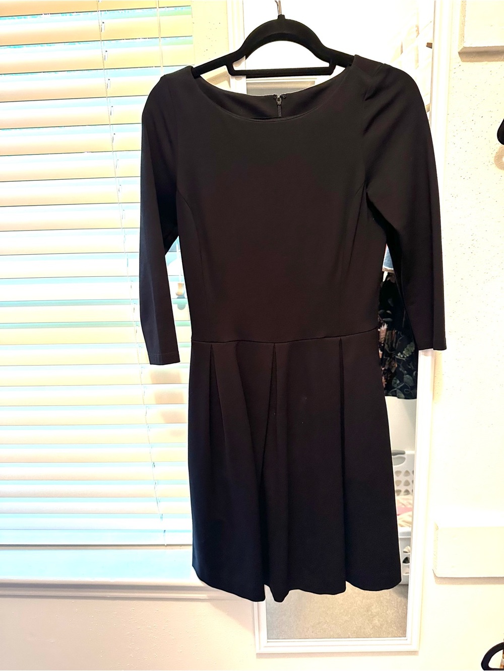Banana Republic Classic Black Fit-and-Flare Dress - Three-Quarter Sleeve